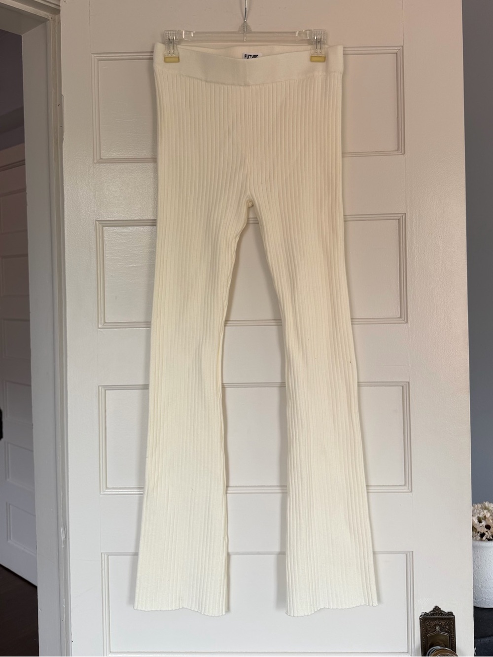 Future Collective x Gabriella Karefa-Johnson Cream Ribbed knit pants